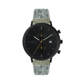 KNOYDART 43MM GREY HARRIS TWEED STRAP WATCH