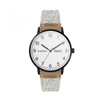 MORRIS 40MM GREY FABRIC STRAP WATCH