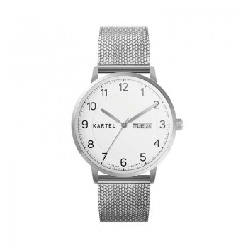 MORRIS 40MM SILVER CHAIN MESH STRAP WATCH