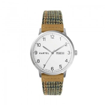 MORRIS 40MM BROWN FABRIC STRAP WATCH