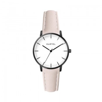 ISLA 34MM PINK LEATHER STRAP WATCH