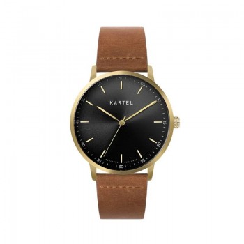 HUME 40MM TAN LEATHER STRAP WATCH