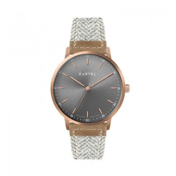 HUME 40MM GREY FABRIC STRAP WATCH