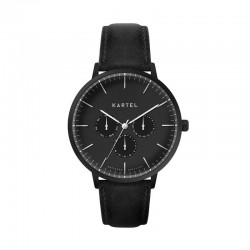 CUILLIN 43MM BLACK LEATHER STRAP WATCH