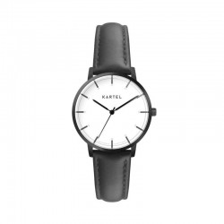 ISLA 34MM BLACK LEATHER STRAP WATCH