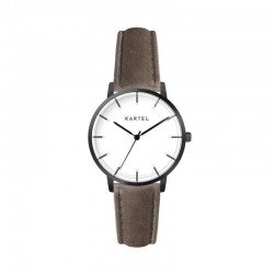 ISLA 34MM BROWN LEATHER STRAP WATCH