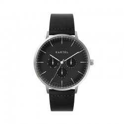 CUILLIN 43MM BLACK LEATHER STRAP WATCH