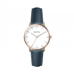 ISLA 34MM BLUE LEATHER STRAP WATCH