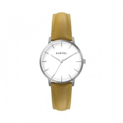 ISLA 34MM YELLOW LEATHER STRAP WATCH