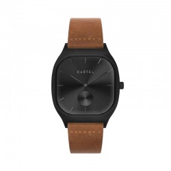 SINCLAIR 42MM TAN LEATHER STRAP WATCH