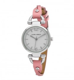 Laura Ashley Pink Ladies Dial Analog Display Twisted Band Round Watch