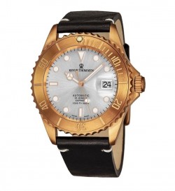 Revue Thommen 17571.2592 'Diver' Silver Dial Black Leather Strap Date Automatic Watch