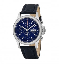 Revue Thommen 17081.6535 'Pilot' Blue Dial Blue Leather Strap Chronograph Swiss Automatic Watch