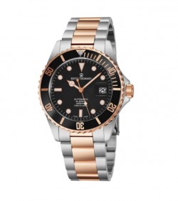 Revue Thommen 17571.2157 'Diver' Black Dial Two Tone Stainless Steel Swiss Automatic Watch