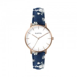 ISLA 34MM BLUE FABRIC STRAP WATCH