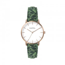 ISLA 34MM GREEN FABRIC STRAP WATCH