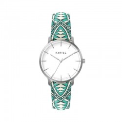 ISLA 34MM BLUE FABRIC STRAP WATCH