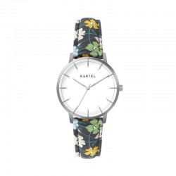 ISLA 34MM FLORAL FABRIC STRAP WATCH