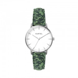 ISLA 34MM GREEN FABRIC STRAP WATCH