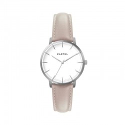 ISLA 34MM PINK LEATHER STRAP WATCH