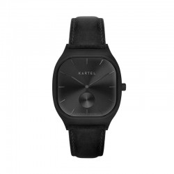 SINCLAIR 42MM BLACK LEATHER STRAP WATCH
