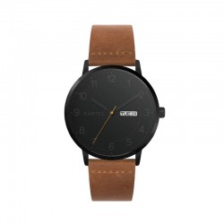 MORRIS 40MM TAN LEATHER STRAP WATCH