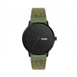 MORRIS 40MM GREEN FABRIC STRAP WATCH