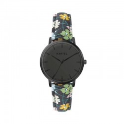 ISLA 34MM FLORAL FABRIC STRAP WATCH