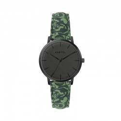 ISLA 34MM GREEN FABRIC STRAP WATCH