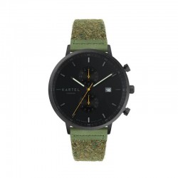 KNOYDART 43MM GREEN FABRIC STRAP WATCH