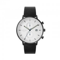 KNOYDART 43MM BLACK LEATHER STRAP WATCH