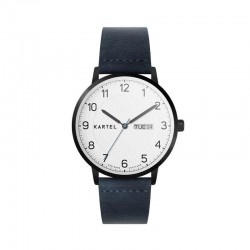 MORRIS 40MM BLUE LEATHER STRAP WATCH
