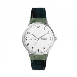 MORRIS 40MM BLUE TARTAN STRAP WATCH