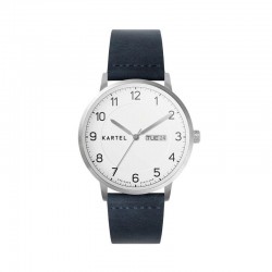 MORRIS 40MM BLUE LEATHER STRAP WATCH