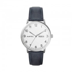 MORRIS 40MM BLUE LEATHER STRAP WATCH