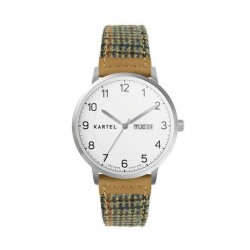 MORRIS 40MM BROWN FABRIC STRAP WATCH
