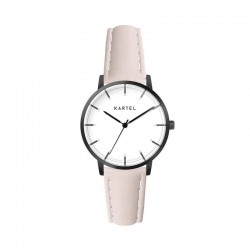 ISLA 34MM PINK LEATHER STRAP WATCH
