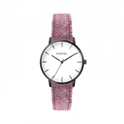 ISLA 34MM PINK TWEED STRAP WATCH