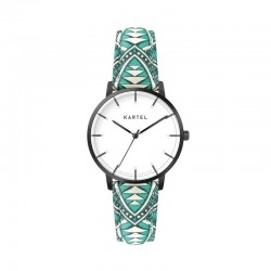 ISLA 34MM BLUE FABRIC STRAP WATCH