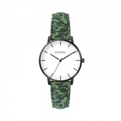 ISLA 34MM GREEN FABRIC STRAP WATCH