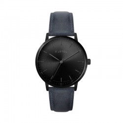 HUME 40MM BLUE LEATHER STRAP WATCH