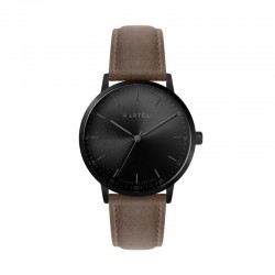 HUME 40MM BROWN LEATHER STRAP WATCH