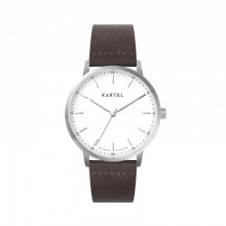 HUME 40MM BROWN LEATHER STRAP WATCH