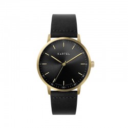 HUME 40MM BLACK LEATHER STRAP WATCH