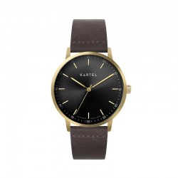 HUME 40MM BROWN LEATHER STRAP WATCH