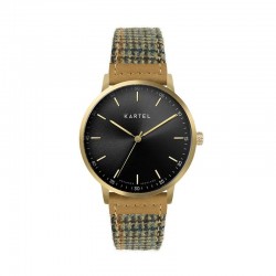 HUME 40MM BROWN FABRIC STRAP WATCH