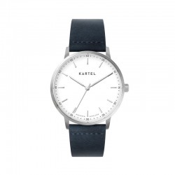 HUME 40MM BLUE LEATHER STRAP WATCH