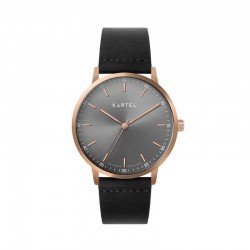 HUME 40MM BLACK LEATHER STRAP WATCH