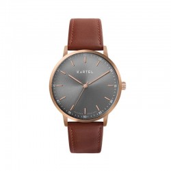 HUME 40MM MAROON LEATHER STRAP WATCH