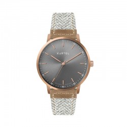 HUME 40MM GREY FABRIC STRAP WATCH